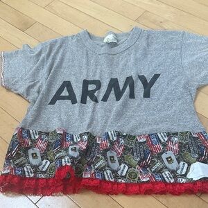 Gray and Red women’s  Army Shirt
